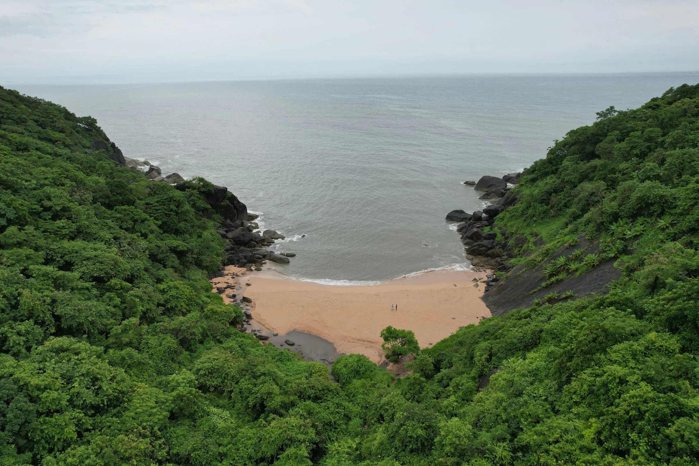 Aerial view of Butterfly Beach, South Goa